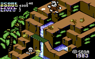Congo Bongo (Commodore 64) screenshot: First screen. (US disk version)