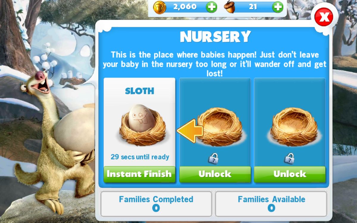 Screenshot of Ice Age: Village (Android, 2012) - MobyGames