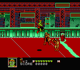 Toxic Crusaders (NES) screenshot: Battle in a factory