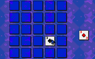 Poker Square (Atari ST) screenshot: Right side is the stack, I placed my first card