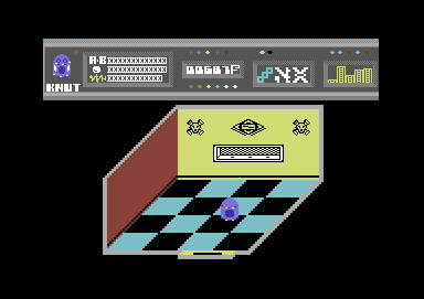 The Fifth Quadrant (Commodore 64) screenshot: Knut is trapped inside this room