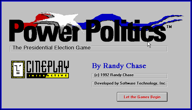 Power Politics (Windows 3.x) screenshot: Title screen