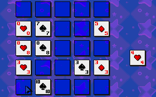 Poker Square (Atari ST) screenshot: Going for flush or straights?