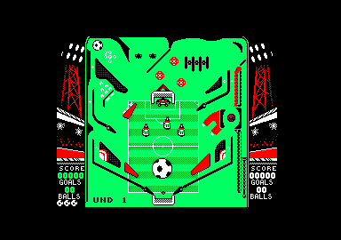 Soccer Pinball (Amstrad CPC) screenshot: Starting round 1