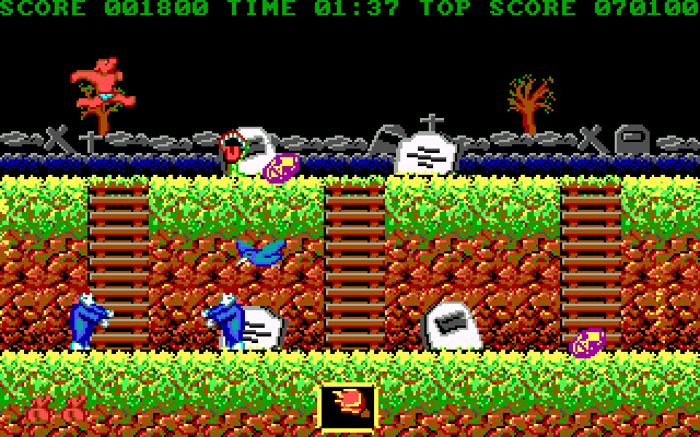 Screenshot of Ghosts 'N Goblins (DOS, 1985) - MobyGames