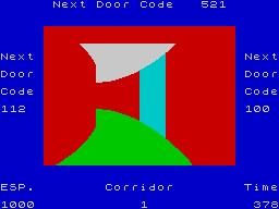 Corridors of Genon (ZX Spectrum) screenshot: The door to freedom. You earned it!