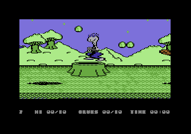 William Wobbler (Commodore 64) screenshot: Jumping over a crater