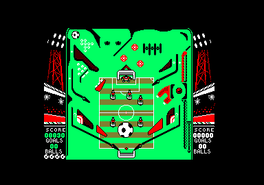 Soccer Pinball (Amstrad CPC) screenshot: I cleared round 1. This is round 2.