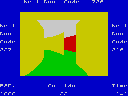 Corridors of Genon (ZX Spectrum) screenshot: A door the the infinity. Trip study nº 12.