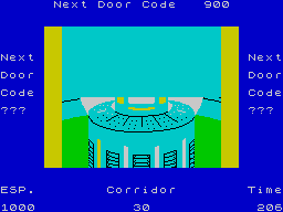 Corridors of Genon (ZX Spectrum) screenshot: The Corridor of Genon - The Computer's Brain room (Castello Lopes introduction theme)