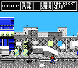 Skate or Die 2: The Search for Double Trouble (NES) screenshot: I'm chased by a dog. How exciting.