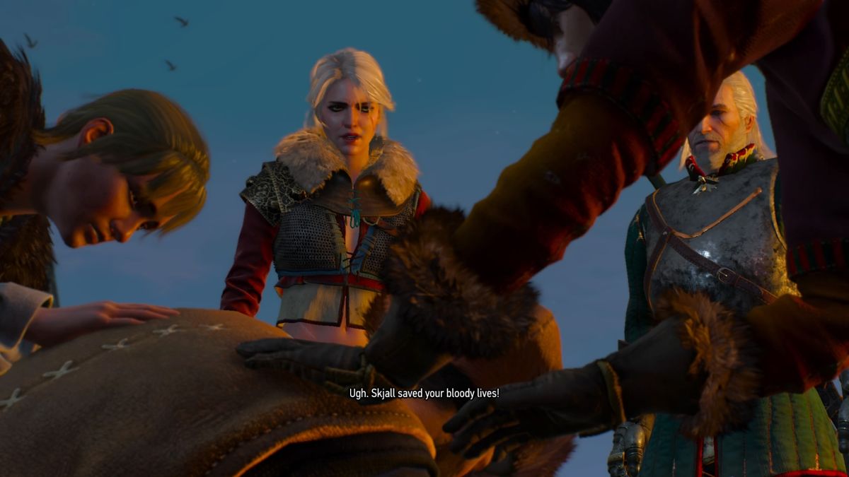 The Witcher 3: Wild Hunt - Alternative Look for Ciri (PlayStation 4) screenshot: Putting a bunch of ignorant villagers to their place