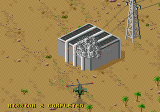 Desert Strike: Return to the Gulf (Genesis) screenshot: Destroy the power plant