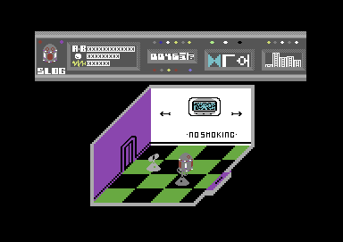 The Fifth Quadrant (Commodore 64) screenshot: No smoking beyond this point