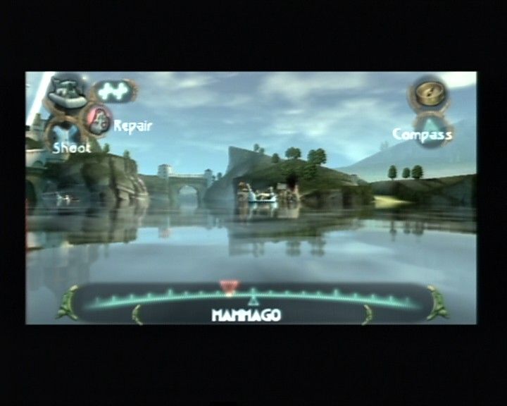 Beyond Good & Evil (PlayStation 2) screenshot: Heading towards Mammago garage with a hovercraft.