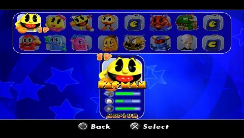 Pac-Man World Rally (PSP) screenshot: Character selection