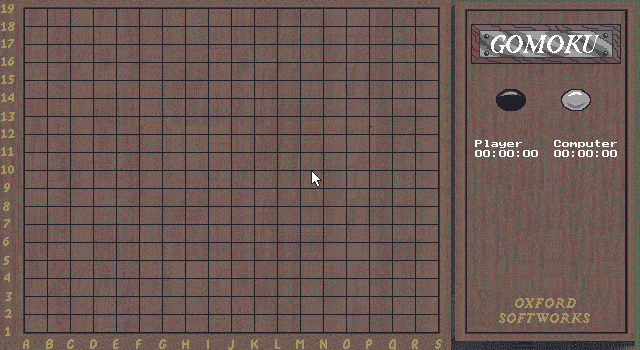 Intelligent Strategy Games 10 (DOS) screenshot: I couldn't suss out the real difference between Gomoku and Renju... which might explain my general lack of success 8)