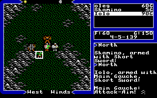 Ultima V: Warriors of Destiny (DOS) screenshot: A battle begins. Looks like we're going to have the upper hand!