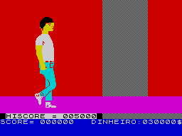 Paradise Café (ZX Spectrum) screenshot: Beginning - the walk of life