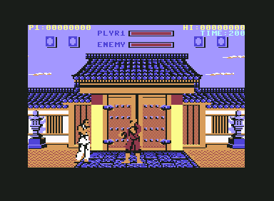 Street Fighter (Commodore 64) screenshot: Japan 1 (Ryu vs. Retsu)