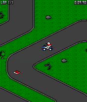 Moorhuhn: Kart Racer (J2ME) screenshot: Outdoor track (Time Trial)