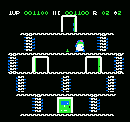 Door Door (NES) screenshot: That little green spike will kill you if you touch it.