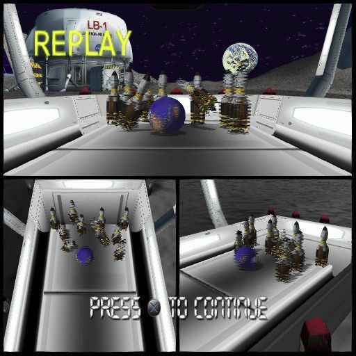Strike Force Bowling (PlayStation 2) screenshot: Following a strike or a really good shot the game shows an action replay