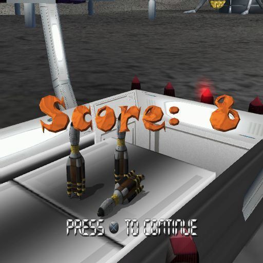 Strike Force Bowling (PlayStation 2) screenshot: The ball hits the pins, the pins fall, and there's a result. This being the lunar lane some novelty pins are in play
