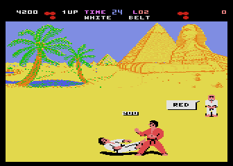 World Karate Championship (Atari 8-bit) screenshot: Scenery 5 - Egypt