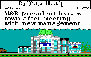 Sid Meier's Railroad Tycoon (DOS) screenshot: Just got fired...