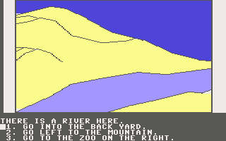 Dragon's Keep (Commodore 64) screenshot: Down to the river