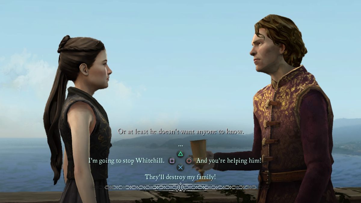 Game of Thrones: Episode Four of Six - Sons of Winter (PlayStation 4) screenshot: Mira is getting used to how things are being handled at King's Landing