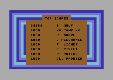 Chicken Chase (Commodore 64) screenshot: High scores
