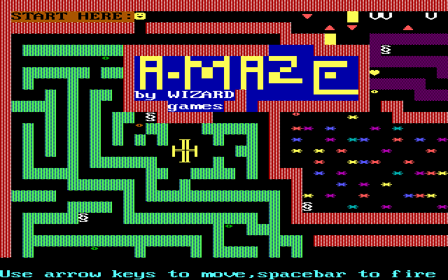 Amaze (DOS) screenshot: Starting location