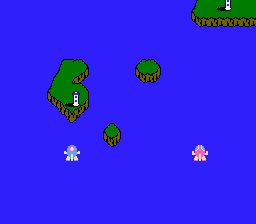 TwinBee (NES) screenshot: Two player simultaneous.