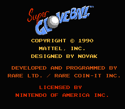 Super Glove Ball (NES) screenshot: Copyright screen