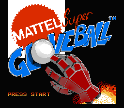 Super Glove Ball (NES) screenshot: Title screen