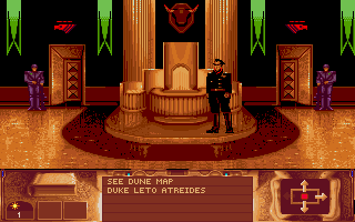 Dune (Amiga) screenshot: Main hall in the palace.