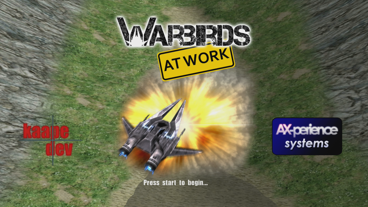 Warbirds at Work (Xbox 360) screenshot: Title screen (Trial version)