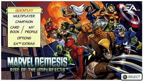 Marvel Nemesis: Rise of the Imperfects (PSP) screenshot: Main menu