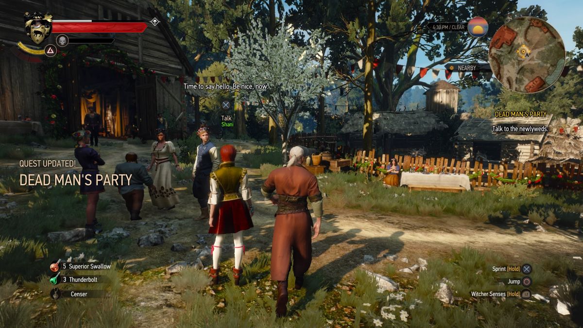 The Witcher 3: Wild Hunt - Hearts of Stone (PlayStation 4) screenshot: Arriving at the wedding