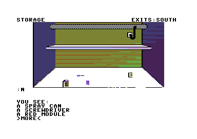 Gruds in Space (Commodore 64) screenshot: Some useful items in here