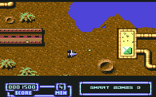 Marauder (Commodore 64) screenshot: Shots have been fired.