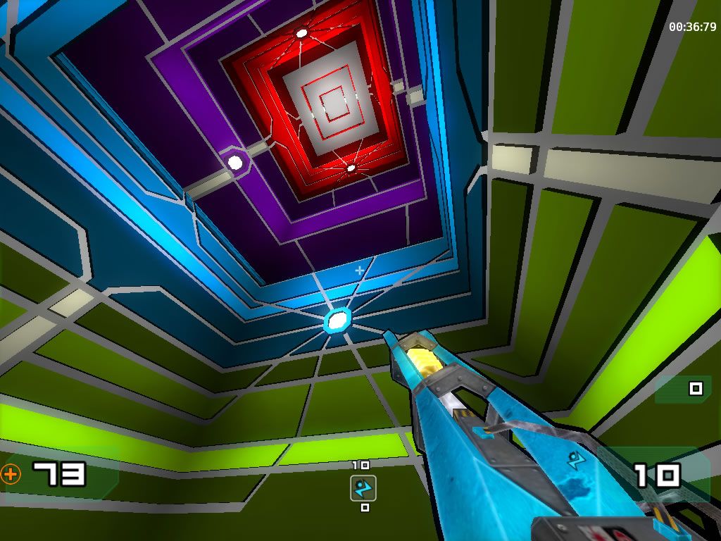 War§ow (Windows) screenshot: One of the instagib levels. Upon respawning, you drop down from the top of this room.