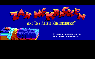 Zak McKracken and the Alien Mindbenders (DOS) screenshot: Title screen ('high-res' re-release)