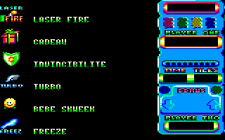 Skweek (Amstrad CPC) screenshot: Information on items in the game