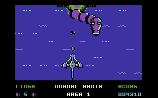 Dragon Spirit (Commodore 64) screenshot: The first boss