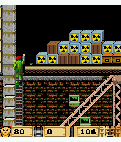 Inca vs Chernobyl (J2ME) screenshot: Climbing a ladder.
