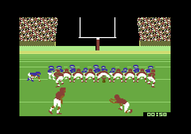 GFL Championship Football (Commodore 64) screenshot: Field goal attempt