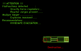 In Extremis (DOS) screenshot: Intro: emergency measures underway!